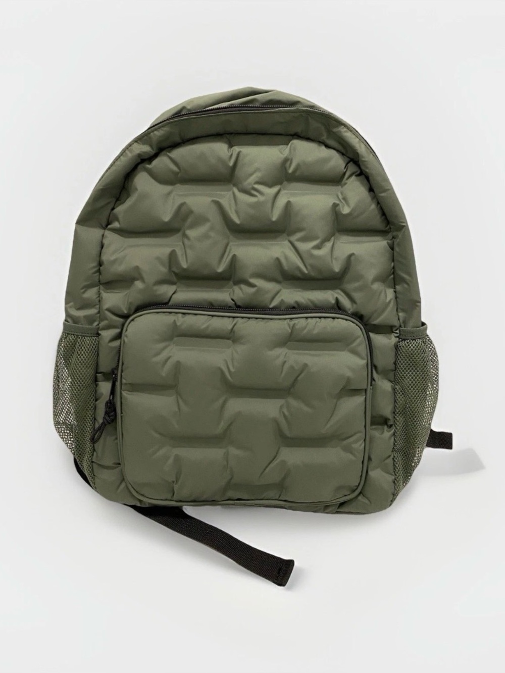 Quilted Puffer Backpack in Olive Green - Kids